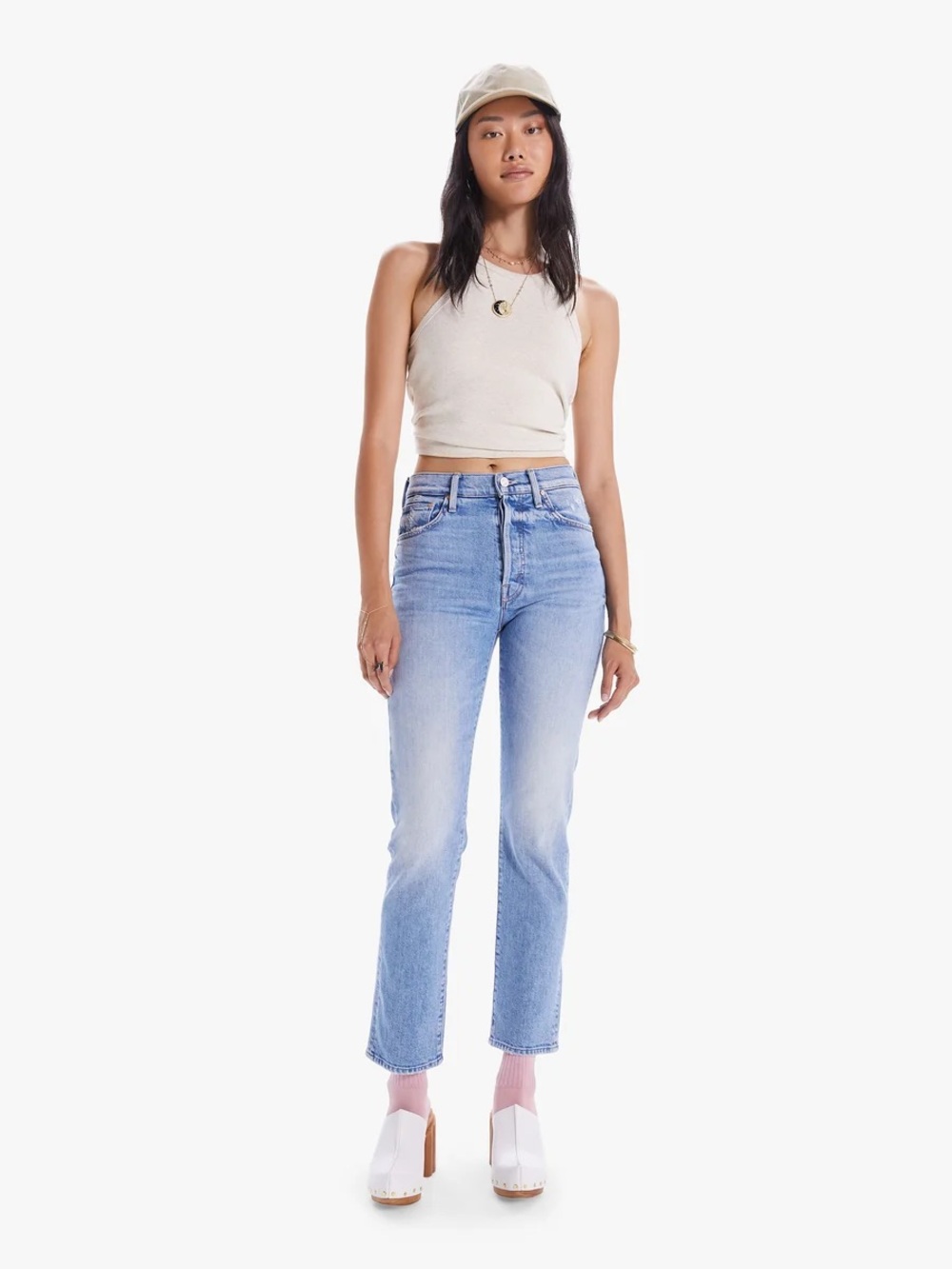 MOTHER The High Waisted Hiker Hover Jeans Slay It With Flowers Size 25